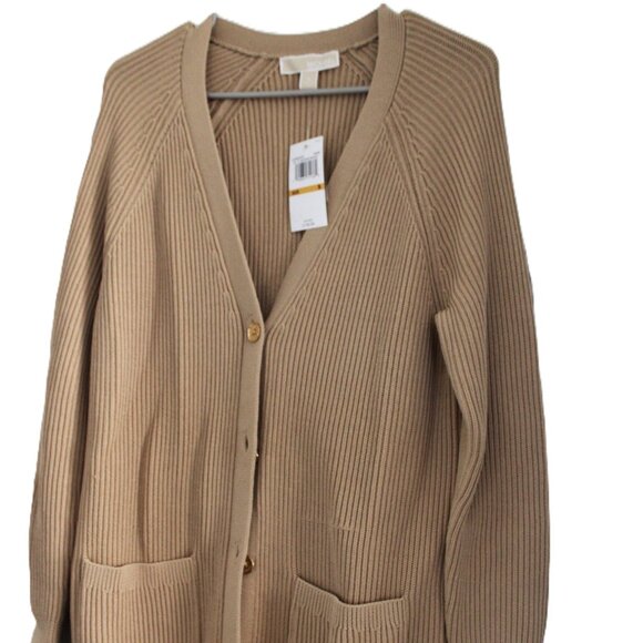 Michael Kors Women Khaki Knit Cardigan Sweater Size S NWT - Picture 1 of 7